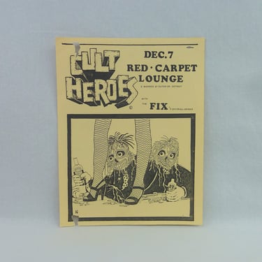 Cult Heroes, The Fix original flyer - Vintage 1980s Flyer punk - Red Carpet Lounge Detroit c. 1981 - Touch & Go 