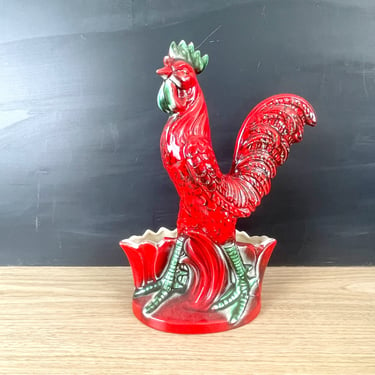 Royal Haeger red rooster planter R-1897 - vintage USA pottery 