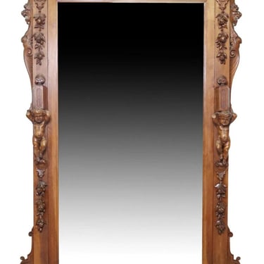 Antique Jardinere, Italian, Renaissance Revival Mirrored, Crest, Cornice, 1800s!