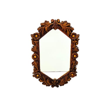 #1144 Gilt Plaster Floral Mirror