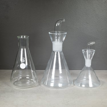 Collection of Vintage Lab Glass Decanters