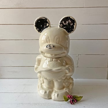 Vintage 1940's Turnabout Cookie Jar, Mickey Mouse, Minnie Mouse // Vintage Disney Cookie Jar, Mickey Cookie Jar // Perfect Gift 