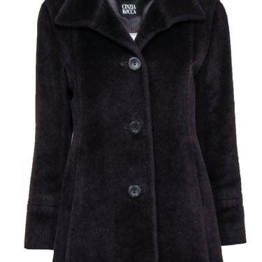 Cinzia Rocca - Brown Wool Blend Fur Coat Sz 6