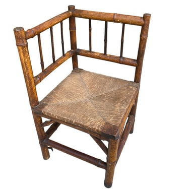 English Bamboo Corner Chair