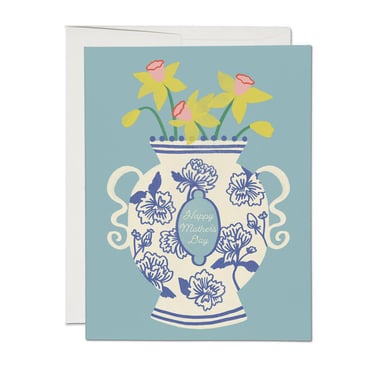 Red Cap Cards - Chinoiserie Vase Mother's Day greeting card