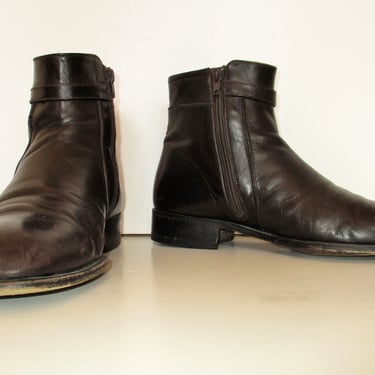 Vintage 1990s Bally Leather Boots, 10 1/2EEE, Ankle Boots, The Beatles, Rock n Roll, Brown Leather, Brown Ankle Boots 