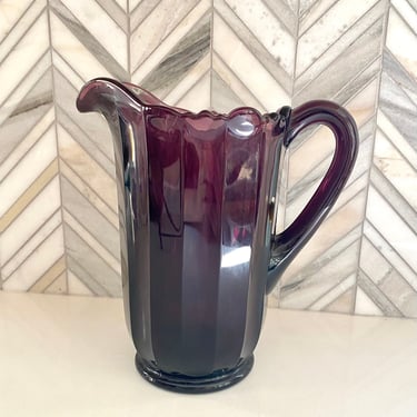Mosser Amethyst Purple Glass Panel Pitcher, Discontined 