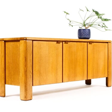 Vintage Mid Century 70’s Chunky White Oak Credenza / Sideboard — Glenn of California 