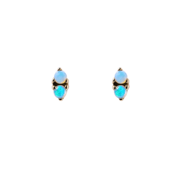 Two-Step Earrings - Opal + Opal