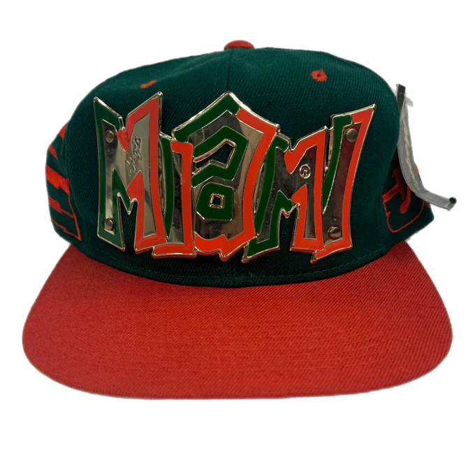 Vintage University Of Miami &quot;Hurricanes&quot; Metal Plate Hat
