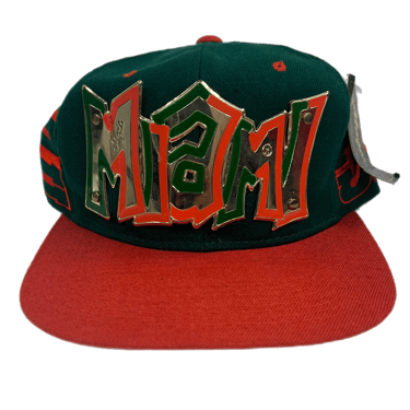 Vintage University Of Miami "Hurricanes" Metal Plate Hat