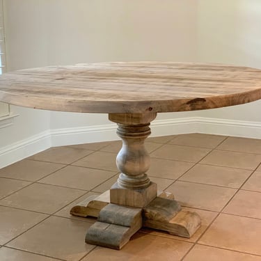 Solid Wood Handmade Round Pedestal Dining Table FREE SHIPPING 