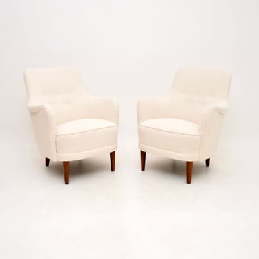 Pair of Vintage Swedish Samsas Armchairs by Carl Malmsten