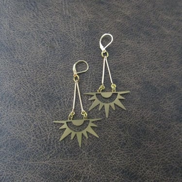 Brass sunburst earrings 