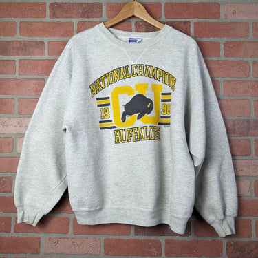 Vintage 1990 NCAA Colorado Buffaloes National Champions ORIGINAL Crewneck Sweatshirt - Extra Large 