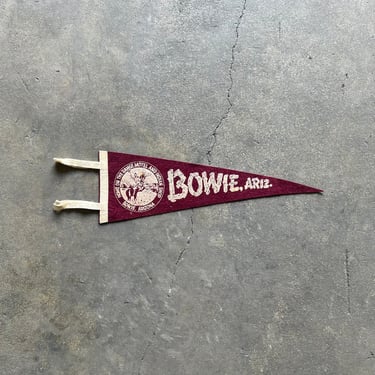 Vintage Bowie, AZ Felt Souvenir Pennant 