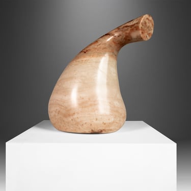 Modern Abstract Sculpture in Solid Alabaster by Mark Leblanc (1/8), USA 