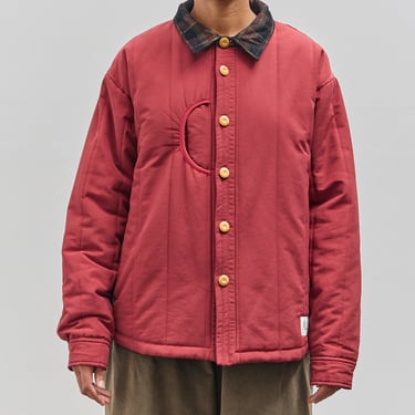 Brain Dead Puffer Button up Shirt, Red