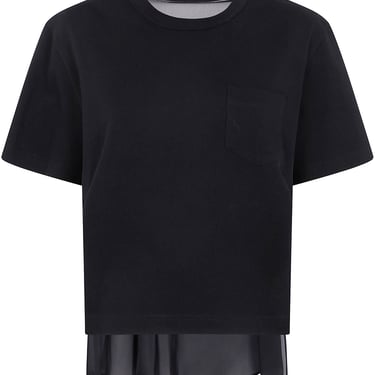 Sacai Women Nylon Twill Mix Cotton Jersey T-Shirt