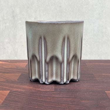 Black Porcelain Ceramic "Stealth Peak" Cup  -  Satin Blue Charcoal 