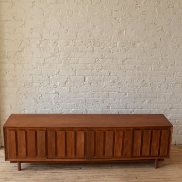 MCM Sculpted Walnut Low-Height Credenza / Media / Console Cabinet