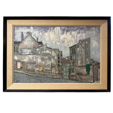 "Montmartre", Modern Oil on Canvas of a Parisian Cityscape View by Padova