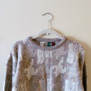 80s Abstract Sweater S M L 38 Bust 