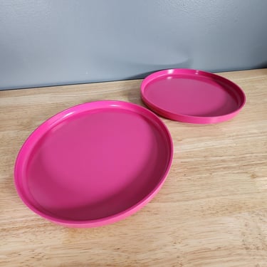 Vintage Pink Heller Stackable Dinner Plates Set of 2 