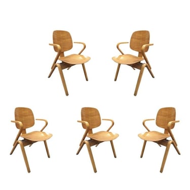 Mid Century Thonet Bent Plywood Armchairs by Joe Atkinson - Set of 5 