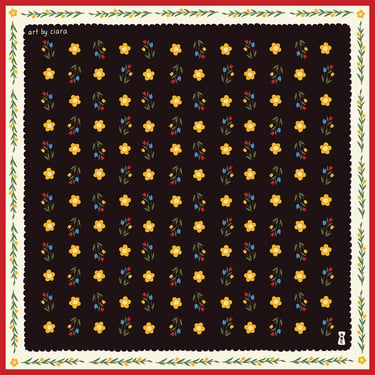 Black Tulips Bandana