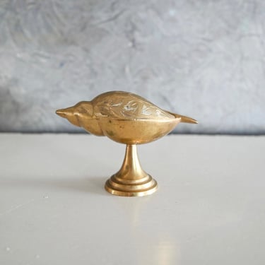 vintage french brass shell &quot;cendrier&quot;