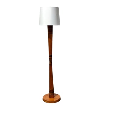 Vintage 1950s Mid Century Modern Tapered Wood Floor Lamp 