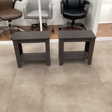 Pair of Charcoal Gray End Tables