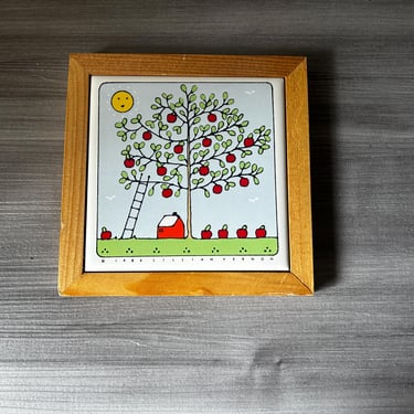 Vintage Lillian Vernon Summer Tile trivet, wall hanging 