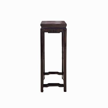 Chinese Oriental Square Burgundy Brown Plant Stand Pedestal Table cs7686E 