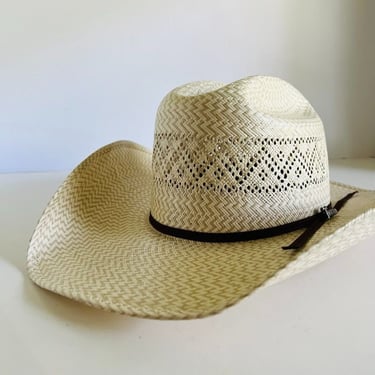 Neutral Made in Mexico 10X Summer Sun Wide Brim Tall Western Hat - 7 1/4 