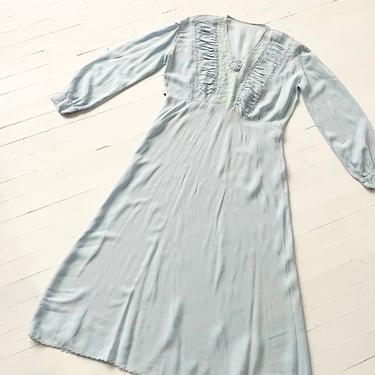 1940s Ice Blue Night Gown / Dress 