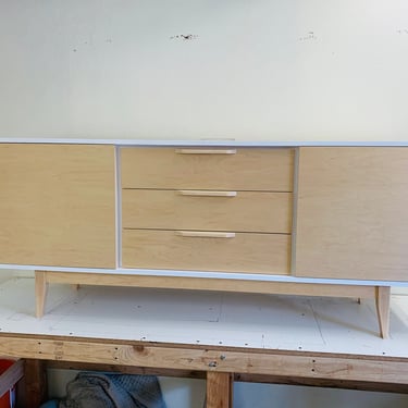 NEW Hand Built Mid Century Inspired Buffet / Credenza - Two Tone TV Cabinet / Credenza / Buffet - Free Shipping! 