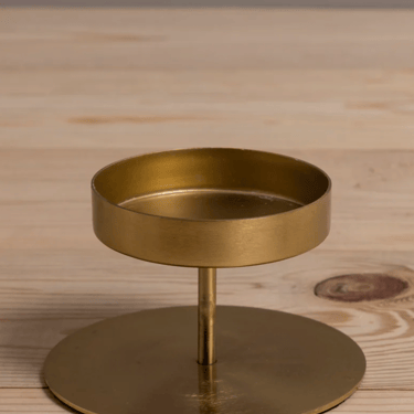 Kent Gold Pillar Candle Holder | Short