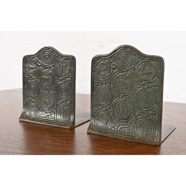 Tiffany Studios New York Bronze Zodiac Bookends, Circa 1910