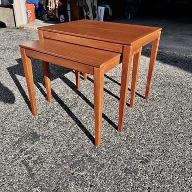 Set of 2 Danish Teak Nesting Tables by Bent Silberg