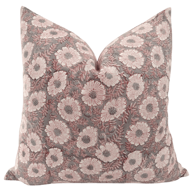 Lucy Lou Block Print Floral Pillow Cover