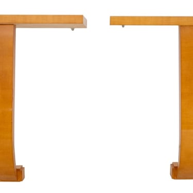 Art Deco Style Pearwood  Consoles, Pair
