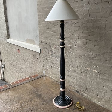 Turned Wood Floor Lamp