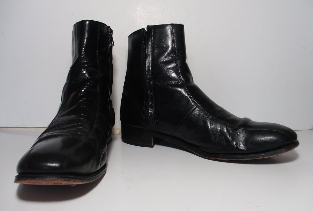 Men vintage leather ankle boots clearance