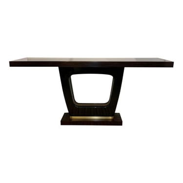 Caracole Signature Modern Macassar Ebony FInished Lacquered Wood Axis Console Table