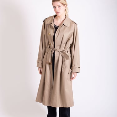BURBERRY LONDON Vintage Classic Nova Check Lined Structured Trench Coat with Belt Haymarket Jacket Burberry's Plaid 80s 90s Tan 