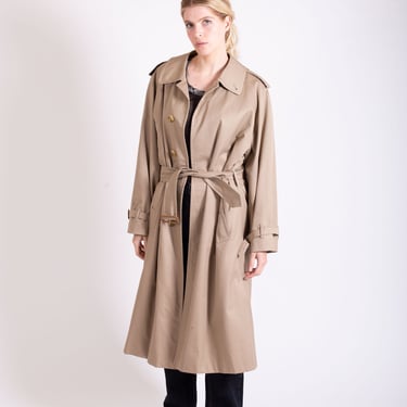 Burberry Vintage Nova Check Wool Lining Trench Coat Beige