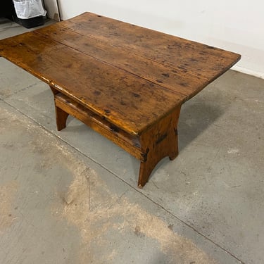 Antique Knotty Pine Country Rustic Flip Top Dining Table Circa 1800s 