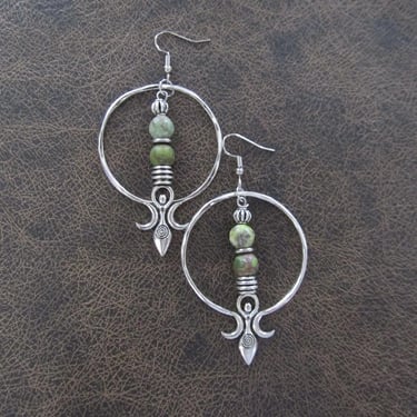 Goddess earrings, artisan hoop earrings 